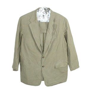 LL Bean Light Green Cotton Utility Field Coat Blazer Jacket Size 38 Tall